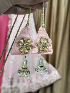 Pink Gota Patti Lahenga And Blouse