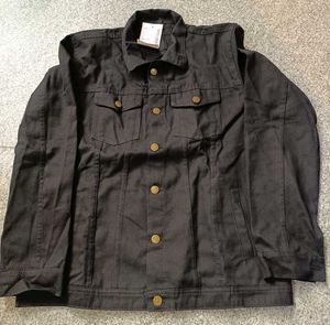 Montrez Stylish Black Denim Jacket, L Size