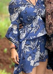 Blue Floral Mini Dress