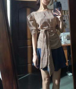 k-drama inspired checked top