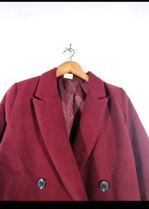 Burgundy Double Breasted Coat