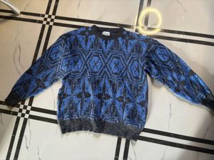 Patterned Blue Sweater