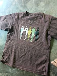 Brown Graphic Print T-Shirt