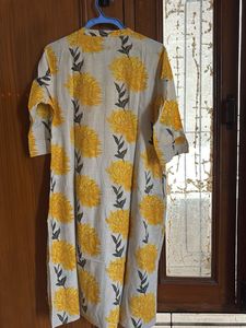 Yellow Floral Print Kurta