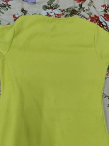 Bright Yellow Ribbed Mini Dress