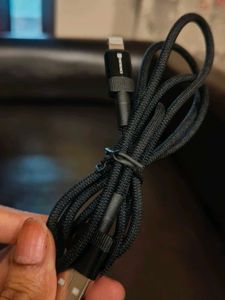 Portronics (8 pin) Nylon Braided USB A Cable