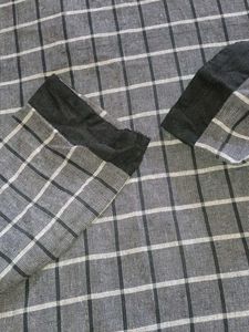 Checked Kurta with Red Trim