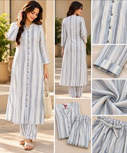 Striped Cotton Kurta with Pants Set