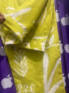 Lime Green Printed Button-Up Top coord set