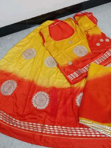 rajputi poshak Yellow &amp; Orange