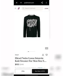 Diesel Black K-Paxs Noize Crewneck Sweater