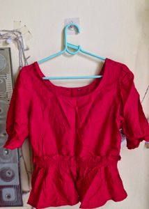 Chic Red Peplum Top