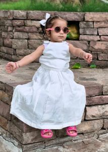 Adorable White Dress for Girls