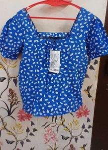 Small Size  Blue Crop Top