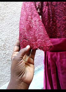 Elegant Lace Sleeve Maxi Dress