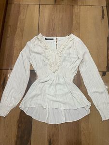 zara y2k lace top