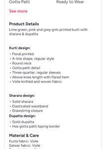 biba girls Floral Sharara set +earring