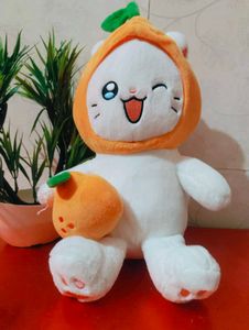 Cute Cat Plush Toy with Orange Hat