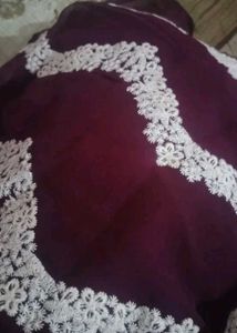 Stylish Purple Kurta Set with White Zigzag Print