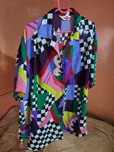 Vibrant Abstract Print Short Sleeve Shirt