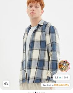 trendyol mens checked shirt