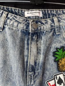 Ripped &amp; Patched Wide Leg Jeans