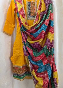 Heavy Yellow Patiala Suit Salwar Set