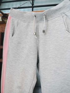 Gray &amp; Pink Stripe Sweatpants