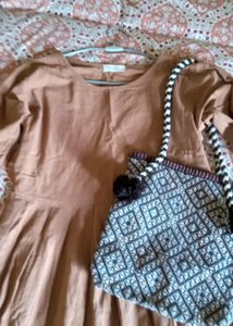 Cute Cottage Girl Core🎀 Brown Dress