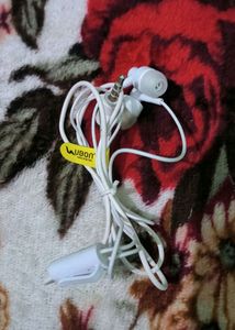 FREE!! UBON Earphone With Off White Peplum Top
