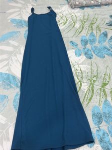 Teal Ribbed Camisole Dress