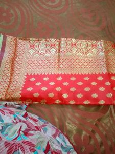 Stunning Red Banarasi Silk Saree