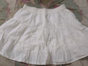 White Tiered Mini Skirt(coins❌)