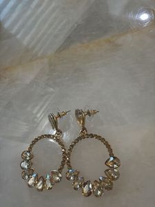 Sparkling Hoop Earrings with Crystals