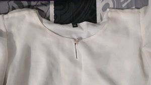 white pretty ruffle sleeve top