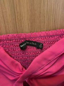 Pink Ruched Twist-Front Crop Top