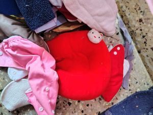 Cute Polka Dot Baby Cloth Diapers and Mats