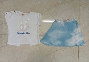 GIRLS TSHIRT/ SKIRT SET