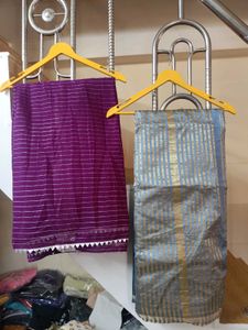 Elegant Striped Sarees - Set of 2