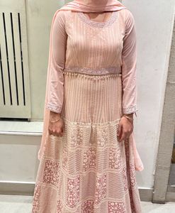 Ethnic Dress With Dupatta And Lucknowi Pattern