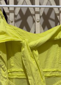 Elegant Yellow Spaghetti Strap Gown