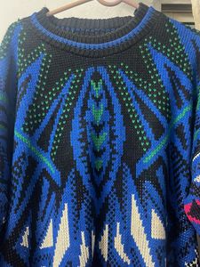Vintage Patterned Knit Sweater top