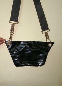 Chic Black Patent Crossbody Bag