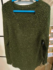 Sparkly Green Knit Sweater