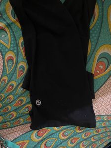 Black Activewear Leggings with Pink Stripe