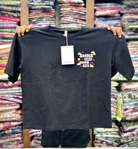 Cute Graphic Print Black T-Shirt