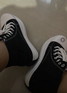 Black High-Top Platform Sneakers