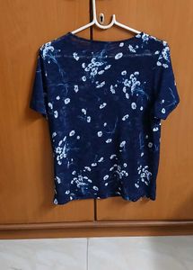 Blue Floral Print T-Shirt