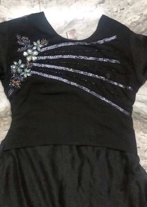 Elegant Black Beaded Dress