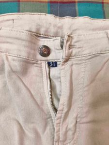 mens Light Beige Straight Leg Jeans